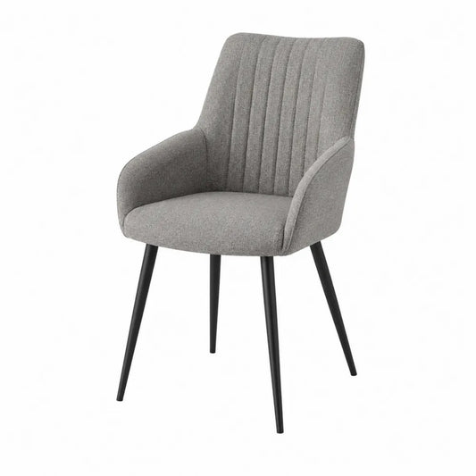 Sedia in tessuto con gambe in metallo, grigio
