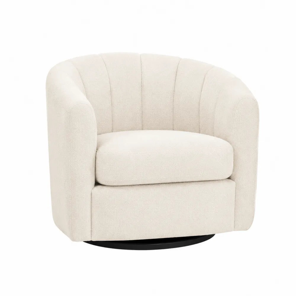 Poltrona girevole in tessuto beige