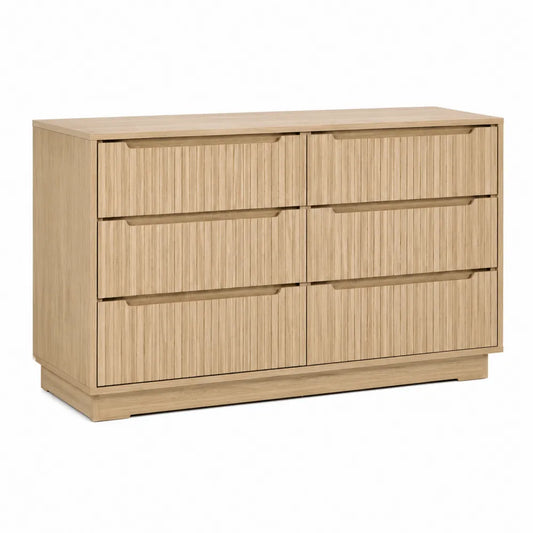 Cassettiera in legno con 6 cassetti in rovere naturale